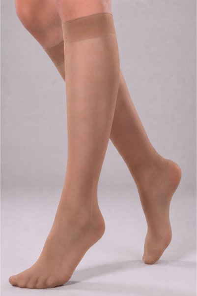 Bronze Below the Knee Shiny Toe Comfortable Elastic 3-Piece Socks