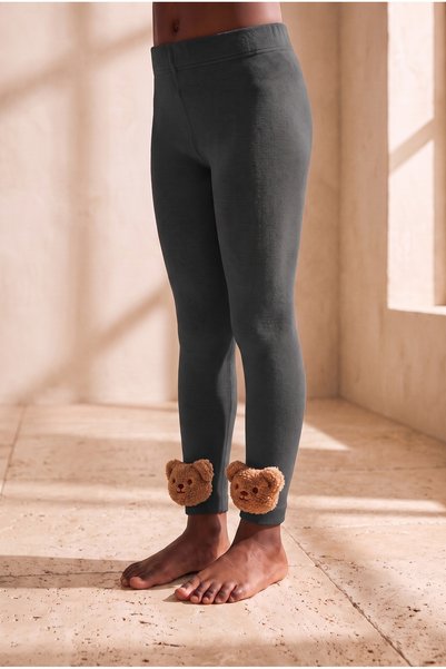 Children's Teddy Accessory Towel-Lined Leggings Smoked