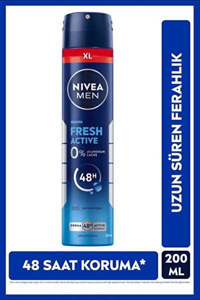 MEN машки спреј дезодоранс Fresh Active 200ml, 48-часовна заштита од мирис на пот, долготрајна свежина