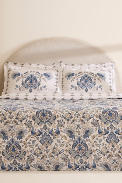 Silvara 100% Cotton Double Duvet Cover Set Blue