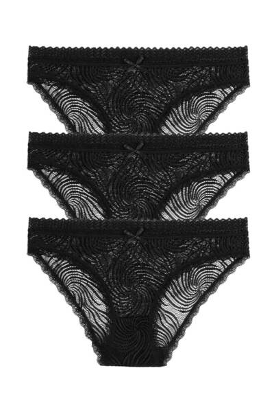 3-Piece Lace Regular Waist Slip Panties