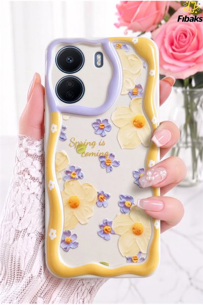 Redmi 13C Case Designed with Patterned Camera Protection Daisy Flower Colorful Silicone Cover