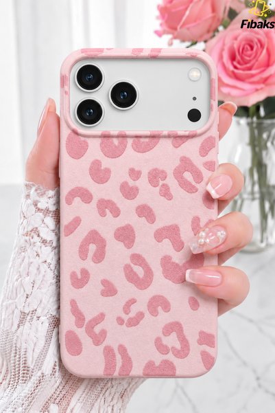 iPhone 17 Pro Max/18 Pro Max Case Pink Leopard Pattern Slim Soft Silicone