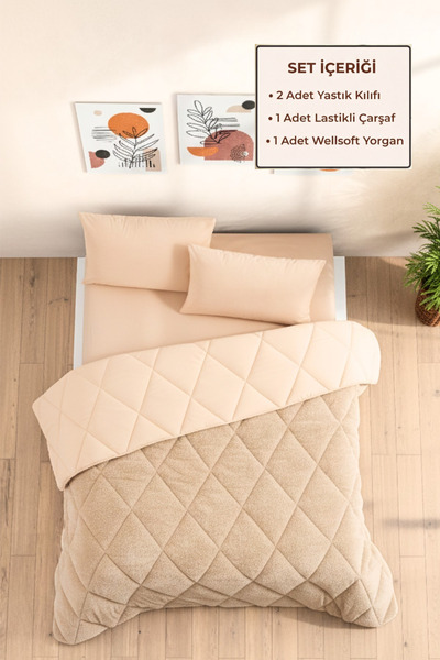 King Size Luxury Wellsoft Double-Sided Quilt Sleeping Set (Quilt + Sheet + 2 Pillowcases)