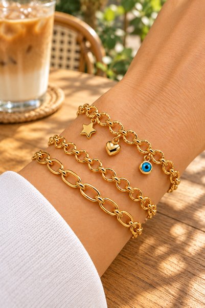 Women's Yellow Color 3-Piece Bracelet Set