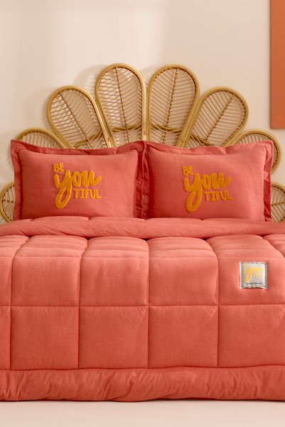 Motto Cotton Double Comfort/Sleeping Set Coral