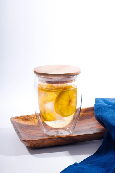 Double Walled Glass with Lid 350 ML