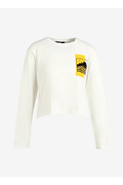 Ecru Women's Crew Neck Printed T-Shirt C3Wl-Tst-05