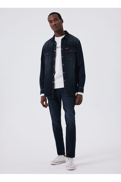Regular Fit Men's Denim Shirt 241 Lcm 141004 Rivendell 1 Denim