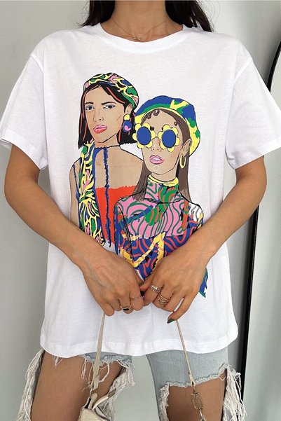 Women's Crew Neck Printed Cotton T-Shirt
