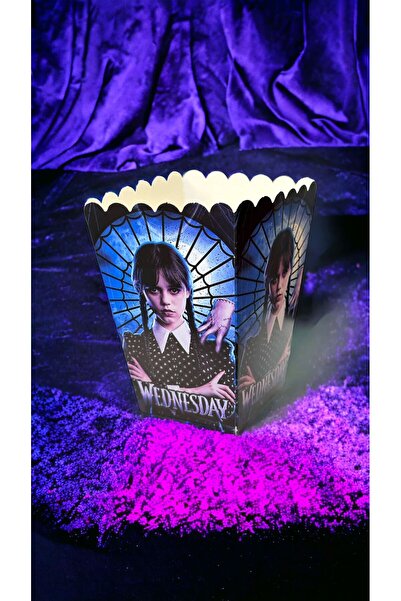 Wednesday Addams кутија за пуканки 8 парчиња декорација за роденденска забава кутија за пуканки