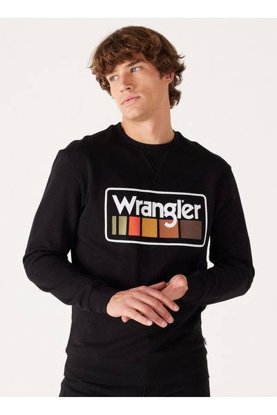 Crew Neck Black Men's Sweatshirt W646H1001 Crew Neck Sweatshirt
