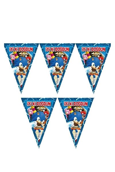 Украс за роденден со тема Sonic банер Sonic Boom Среќен роденден Sonic банер