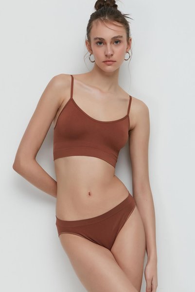C13001 Seamless Slip Panties Brown