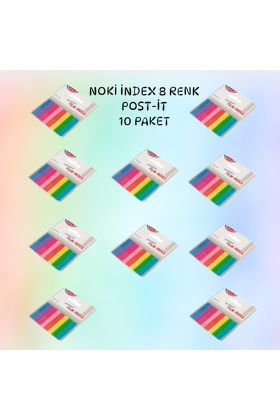 Index Adhesive Note Paper Transparent 8 Colors 20 Pieces Plastic Post-It