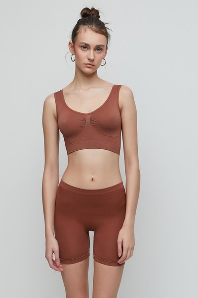 C13003 Women's Long Leg Boxers Brown