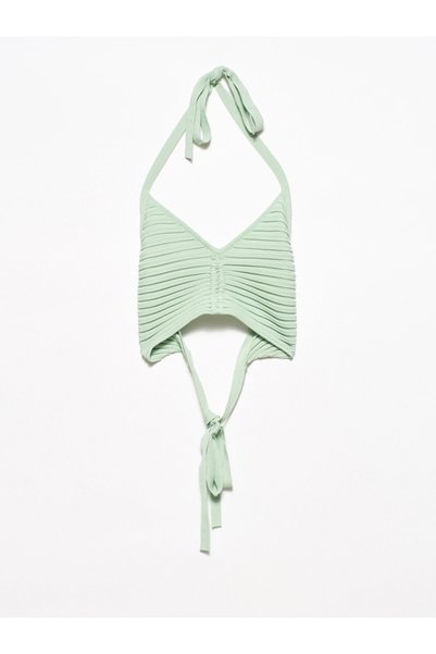 1011 Lace-up Back Knitwear Bustier-mint