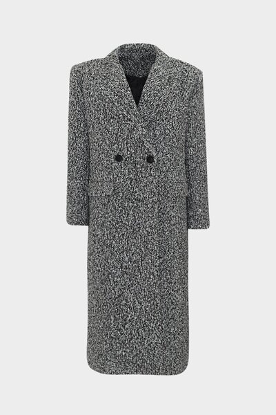 Premium Lapel Slim Fit Maxi Women's Wool Boucle Coat