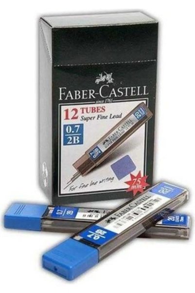 Faber Castell Min Super Fine Lead 2b 75 Mm 0.7 Mm Versatil Pen Tip (1 Pack 12 Tubes)