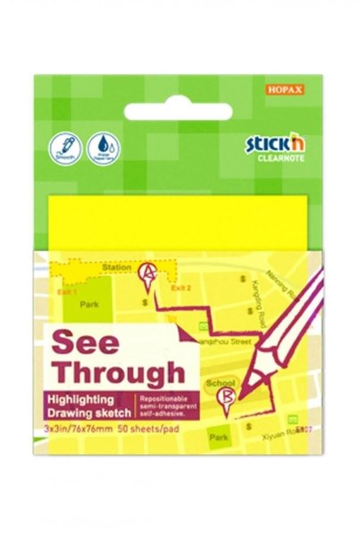 Gıpta 76x76mm Adhesive Tracing Paper Note - Yellow