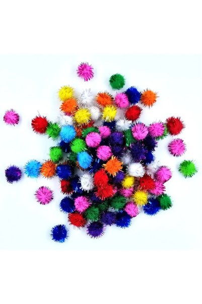 Pom-pom 10 Mm 100-Piece Glittery