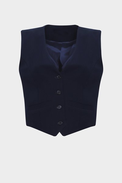 Premium Button Detailed Crepe Vest