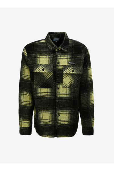 Yellow - Black Men's Relaxed Fit Plaid Shirt D3Wm-Gml2