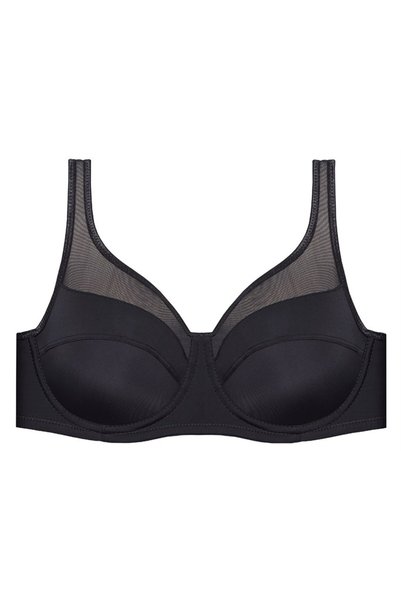 3983 Non-sponge, Plain Fabric Recovery Bra - Black