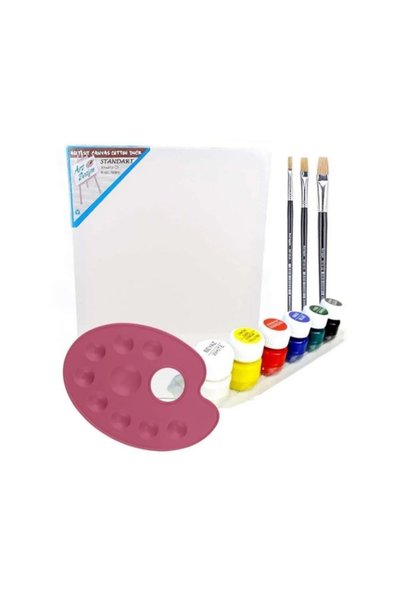 Südor 35x50 Cm Painting Canvas Painting Starter Set - Acrylic Paint Brush Palette Canvas Set