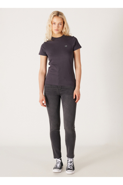 Normal Waist Narrow Leg Anthracite Women's Denim Trousers W26Lkbt15-Anthracite