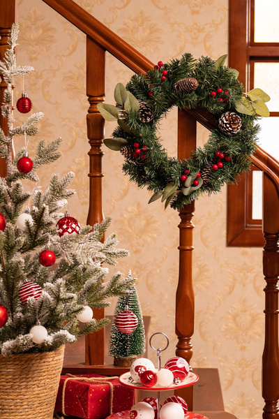 New Year Christmas Pine Door Ornament 40 cm