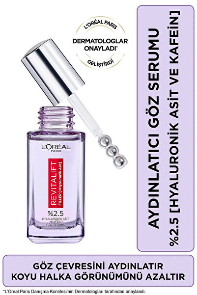 Revitalift Filler серум за околу очи за осветлување и намалување на темни кругови 20ml