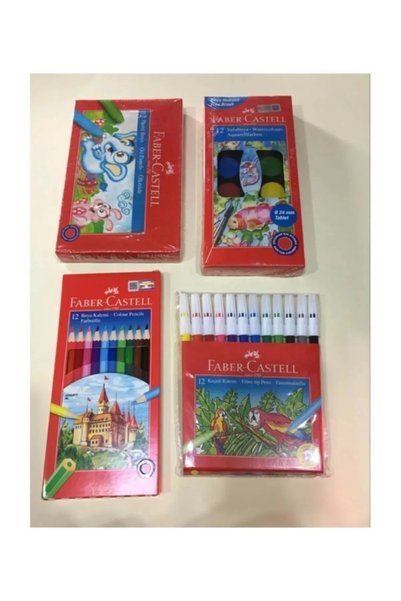 Faber Castell 4-Piece School Set Crayons Kindergarten - Nursery - Primary School