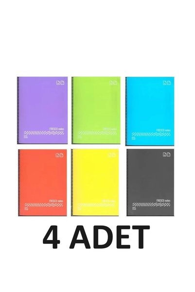 Gıpta Fresco Spiral A4 72 Sheets Lined Notebook 4 Pieces