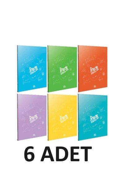 Gıpta Back A4 80 Sheets Plastic Cover Notebook 3 Pieces Lined - 3 Pieces Checkered
