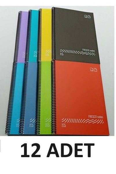 Gıpta Notebook Eco Fresco A4 72Yp Spiral .Pp (12 Li, 6 Checkered, 6 Striped)
