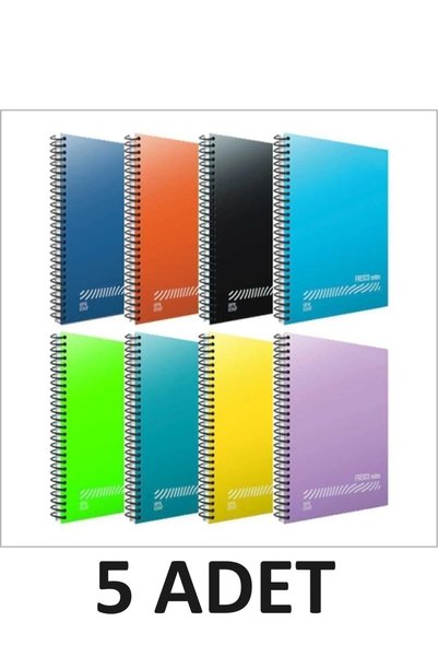Gıpta Fresco (Pack of 5) A4 96 Sheets 5 Squared Plastic Cover Notebook