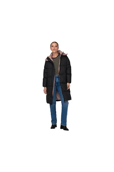Onlvilma Down Long Coat Cc Otw Women's Casual Coat15294681-TAUPE-GRAY Black