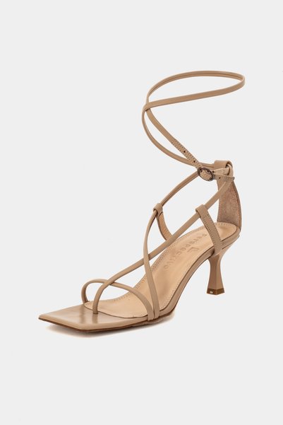 Camel Color Thin Heels Women's Shoes