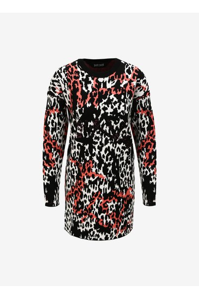 Round Neck Patterned Multicolor Mini Women's Dress 75PAOM01 75PAOM01