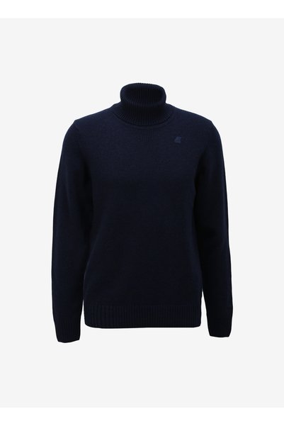 Classic Collar Regular Plain Blue Men's Sweater K2112Qw_Henry Lambswool