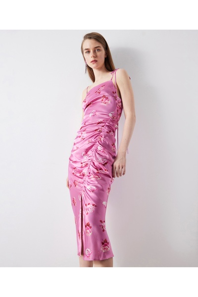 Floral Pattern Gathered Dress