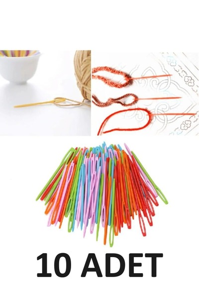 Emin 10 Pieces Mixed Color 9 cm Mixed Plastic Wool Needle
