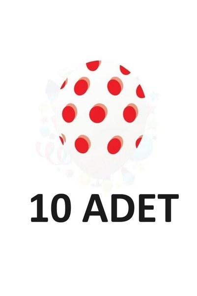 Printed Transparent Red Polka Dot Balloon 10 Pieces