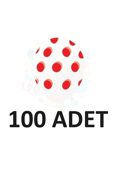 Printed Transparent Red Polka Dot Balloon 100 Pcs