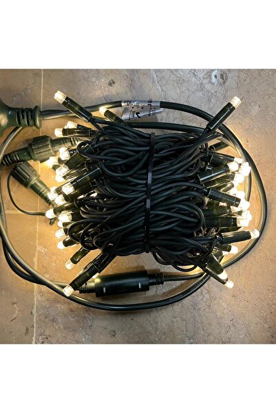 LED светлосна низа IP65 зелен кабел дневна светлина 10 метри 100 LED надворешно новогодишно светло