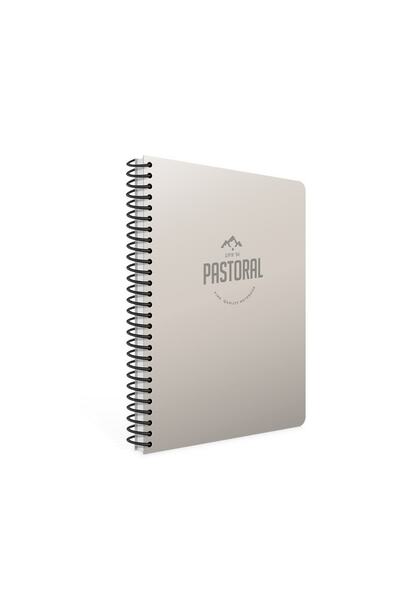 Pastoral 17x24 72 Sheets Plastic Cover Spiral Notebook (3252) Checkered Gray