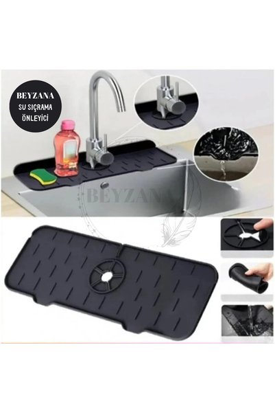 Kitchen Bathroom Sink Edge Silicone Mat Silicone Faucet Water Splash Preventer
