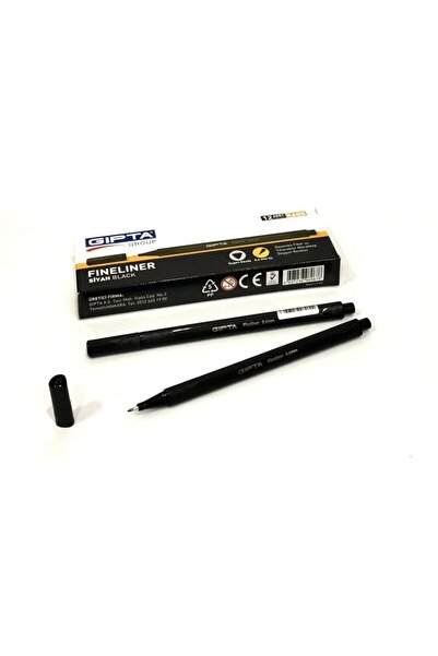 Fineliner тенко фломастер пенкало 0.4 Mm картонска кутија триаголно црно (пакување од 12) K600004