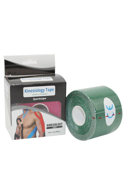Kinesio Band спортска лента 5 M x 5 Cm висок квалитет, зелена боја